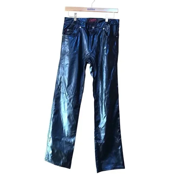 Tripp NYC Men's Faux Leather Pants 30x32 Black Y2K Rave Goth Grunge